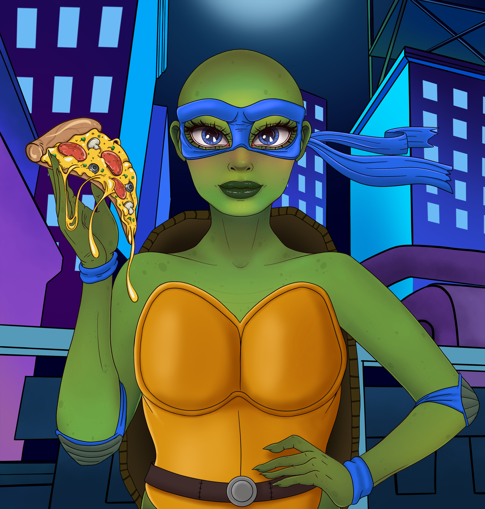 Blue Crime Fighter Babe